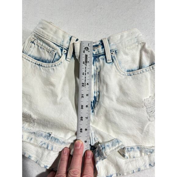 Old Navy Denim Shorts Girl's 14 Distressed Acid Washed Elastic Adjustable Waist - Picture 4 of 11